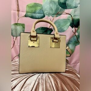 Nude top handle bag with crossbody strap | NWOT